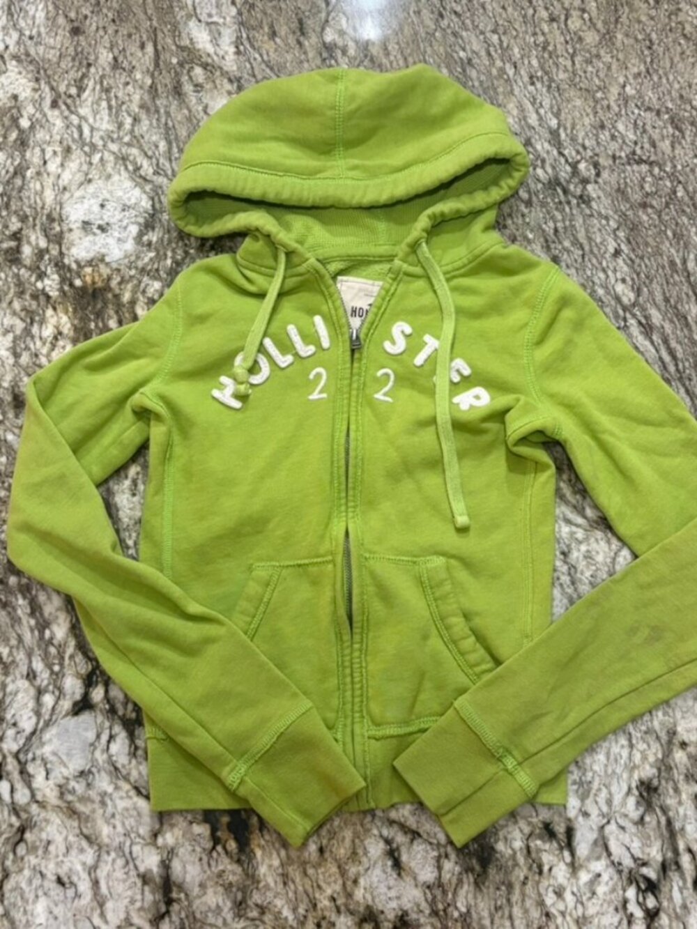 Y2K Hollister 22 Green Full Zip Hoodie Sweatshirt